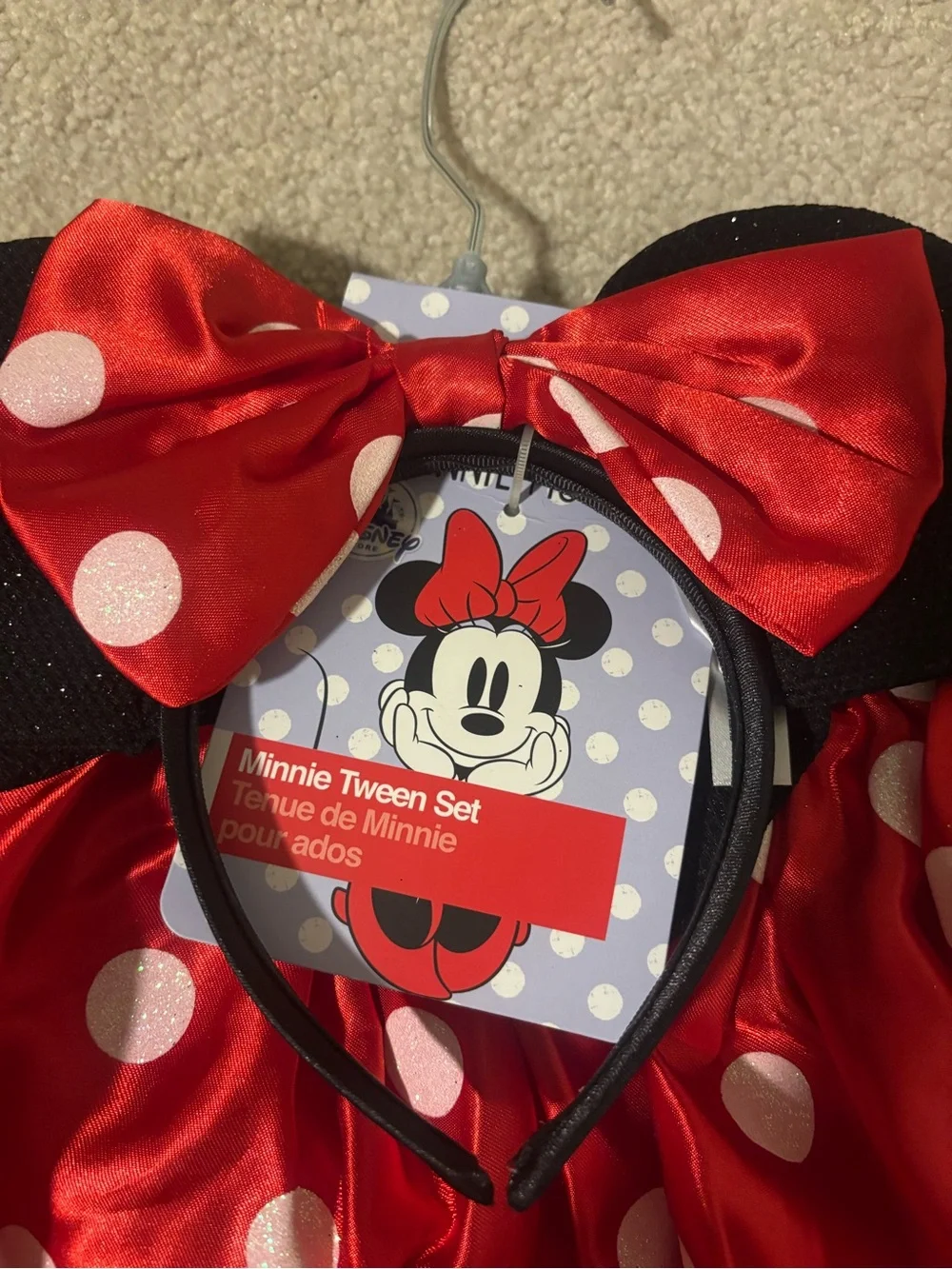 Disney Red and White Polka Dot Minnie Costume Dress with Ears